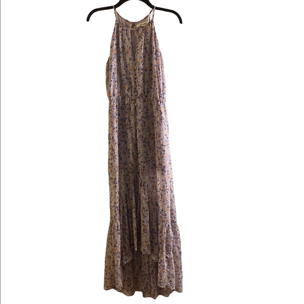 High-Low Floral Dress with Keyhole Back